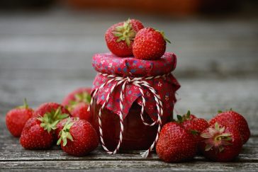 Confiture crue de fraises.